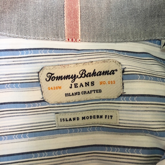 Tommy Bahama- Island Crafted Stripe Button UP - Picture 3 of 5